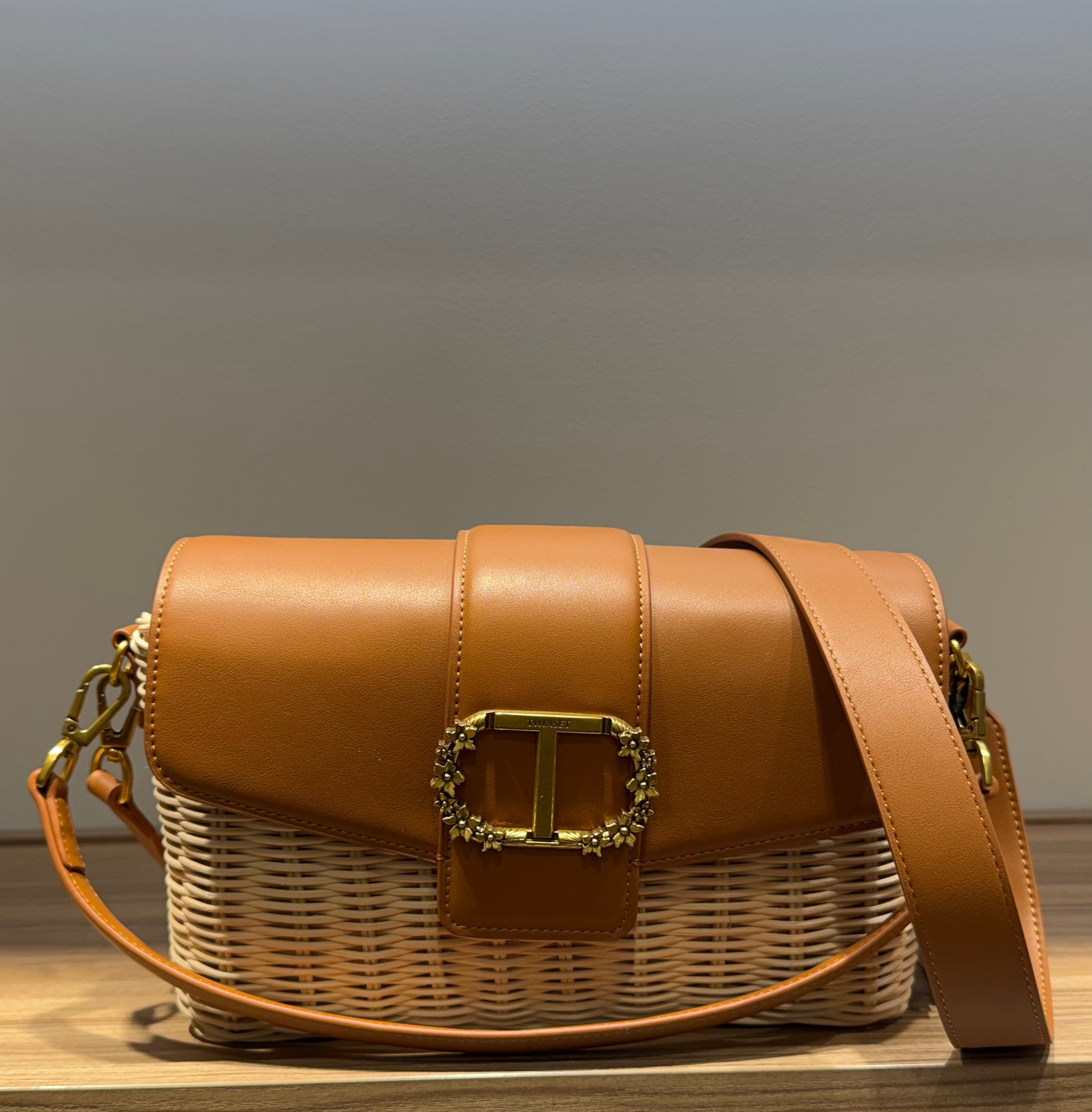 Amie Panier Sac porté épaule, bois nature